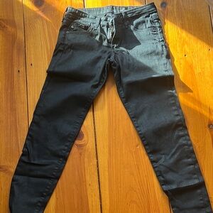 Ag Adriano Goldschmied Black waxed jeans